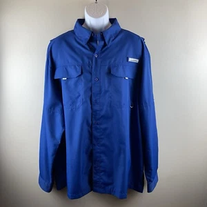 Habit Fishing Shirt Mens 2XL Blue Long Sleeve Vented Camping Outdoors - Picture 1 of 14