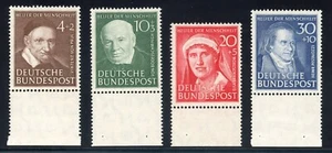 Alemania 1951 Retratos Scott#B320-B323 Como Nuevo Extra Fino Original Goma Nunca Montada - Imagen 1 de 2