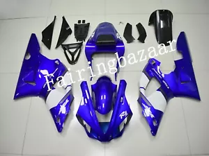 Fit for 2000 2001 YZF R1 Blue White ABS Injection Mold Bodywork Fairing Kit - Picture 1 of 6