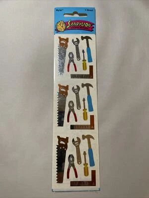 Vintage SANDYLION Mylar Stickers Tools Hammer Saw Wrench Screwdriver New In Pckg - Image 1 of 2