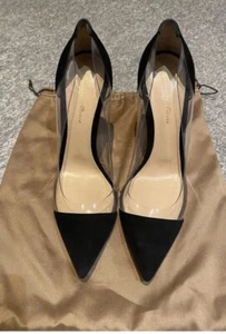 Gianvito Rossi Plexi Black Heels Worn Once RRP £635 Size 40/7 - Afbeelding 1 van 6