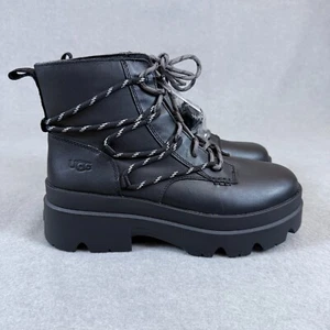 UGG Brisbane Damen-Schnürstiefel Leder Plateau schwarz Größe 11 GORP wasserdicht - Bild 1 von 10