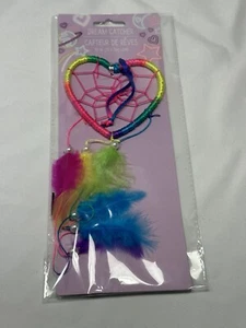 colorful heart dream catcher 10 inch feathers kids home decor - Picture 1 of 2