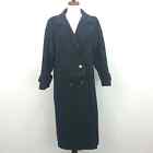 Vintage Jofeld Charcoal Double Breasted Long Made in USA Wool Trench Coat Women