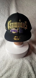 New Era 59Fifty Co Champions LA Lakers Dodgers 2020 7 5/8 Fitted Hat Black Cap - Picture 1 of 12