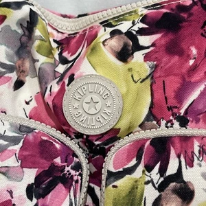 Kipling Large Floral Purse Adjustable Strap Crossbody Bag Monkey - Picture 1 of 11