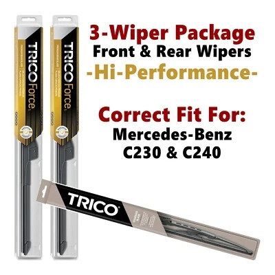 Wipers 3-pk Hi-Performance fits 01-03 Mercedes-Benz C230 & C240- 25240/220/30160 - Image 1 of 4
