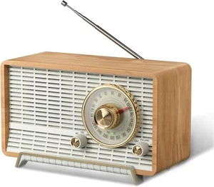 AM FM Radio Classic Retro Wood Table Radio Bluetooth Compatible BY YOWGUIF - Picture 1 of 7