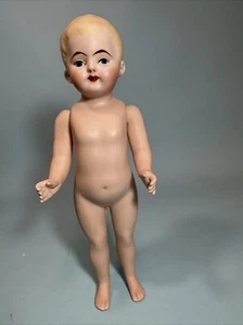 Bambola bambina tedesca 8,5" tutta bisque occhi dipinti pronta da vestire fatta dall'artista - Foto 1 di 12
