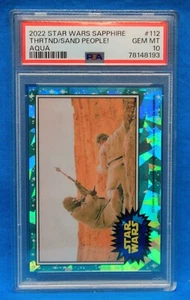 2022 STAR WARS SAPPHIRE # 112 Threatened by Sand People PSA 10 # 78148193 - AQUA - Picture 1 of 3