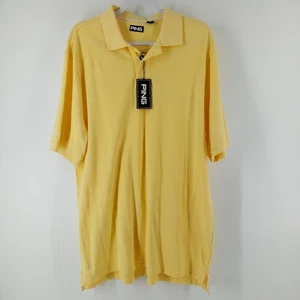 Ping Golf Polo Shirt Men's Size Large Yellow Short Sleeve Pre-owned With Tags - Picture 1 of 9