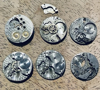 Antique Pocket Watch Movement Lot For Parts Or Repair Only Incomplete - Image 1 of 4