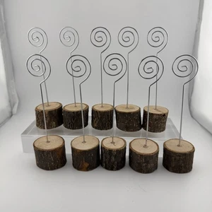 10 Rustic Table Number Holders Real Wood Base Wedding Table Number Stands Party - Picture 1 of 13