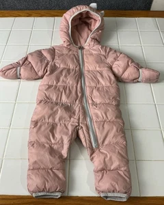 MICHAEL KORS BABY PINK ZIP UP SNOWSUIT OUTFIT SIZE 0/6 Months - Picture 1 of 8