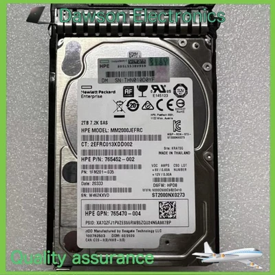 765466-B21 HP 2TB 12G SAS 7.2K RPM 2.5" 512E HDD 765873-001 765452-002 - Image 1 of 4