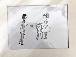 LES AMOUREUX " de PEYNET -CELLULLO original - Circa 1950' - Picture 1 of 2