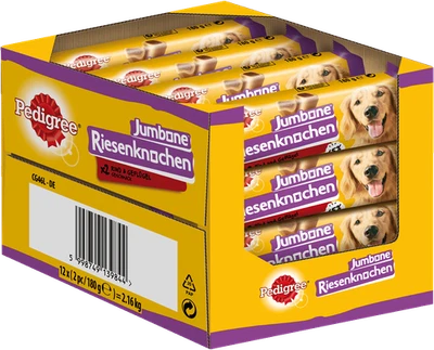 PEDIGREE® JUMBONE™ Riesenknochen Beutel Medium mit Rind und Geflügel 12x2 Stück - Bild 1 von 4