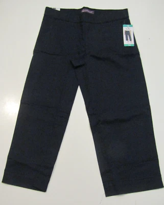GLORIA VANDERBILT Pull On Wide Leg Crop Pants Sz 12 Navy Blue Womens NWT - Image 1 of 3