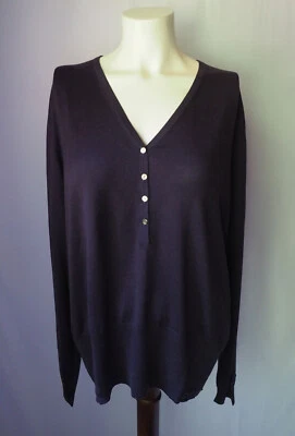 BEST DE LA REDOUTE Washable Silk Cashmere Sweater Dark Indigo Purple Size 18 - Image 1 of 4