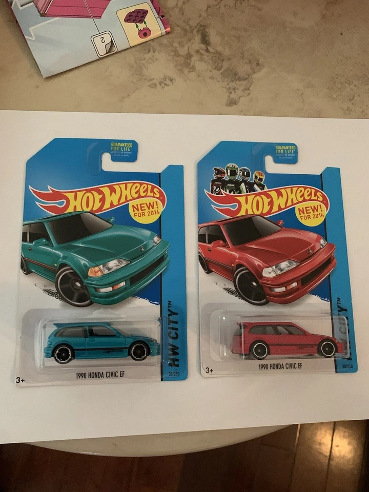 Hot Wheels 90 Honda Civic EF verde azulado y rojo HW CITY - 2014 QUEMADOR NOCTURNO juego de (2) Foto 1 de 1