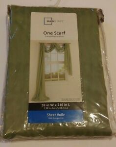 New Mainstays Home One Scarf Sheer Voile Window Treatment, 59" x 216"