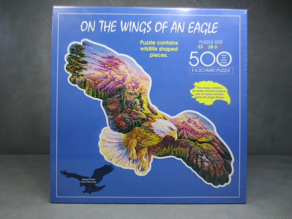 FX Schmid Jigsaw Puzzle 500 Piece on The Wings of an Eagle 92267 Vtg 1999 NOS