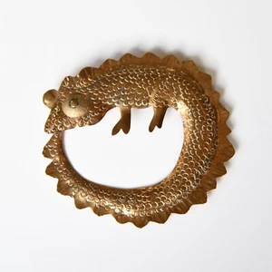 RARE Emilia Castillo Custom Made Lizard Tumbaga Pin 4" Gold/Copper - Picture 1 of 1
