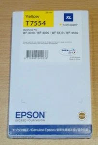 GENUINE EPSON T7554 Yellow ink cartridge for 8010 8090 8510 8590 ORIGINAL - Picture 1 of 1