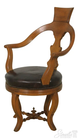 57285EC: Italian Swivel Leather Seat Desk Chair Cover