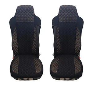 Fundas de asiento diseñadas para adaptarse a PARA HOMBRE TGX TGA TGS TGA terciopelo cuero hilo dorado - Imagen 1 de 1
