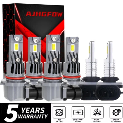 For Freightliner Columbia 2005-2017 9005 9006 881 LED Headlights+Fog Light Bulbs - Image 1 of 4