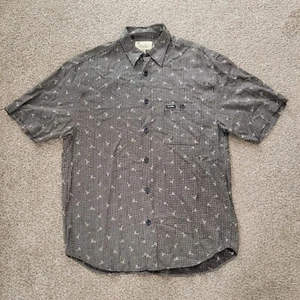 Vtg Guess Vintage Style Short Sleeve Graphic Button Up Shirt, Men's Size M - Picture 1 of 14
