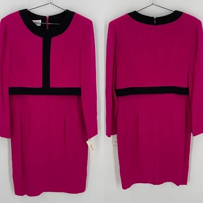 Antigo Vestido Rockabilly Grunge Tamanho 12 Secretário Bibliotecário Professor EUA Rosa Preto Novo em folha - Imagem 1 de 4