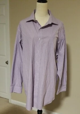 Camisa social masculina GG sem rugas 34-35, 18 American Living roxa xadrez verde - Imagem 1 de 4