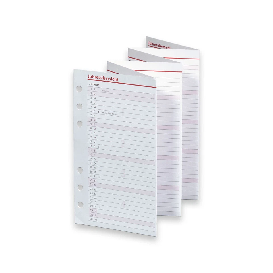 BSB Ersatzkalendarium Einlagen Faltkalender A7 Jahresübersicht Jahresplaner 2026 - Bild 1 von 1