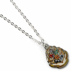 Collana Ufficiale Harry Potter Hogwarts Crest su Traccia Catena Placcata Argento - Foto 1 di 4