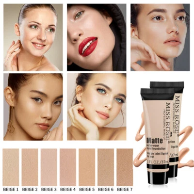 Miss Rose Matte Face Liquid Foundation Cream Concealer Primer Waterproof⊥ - Image 1 of 4