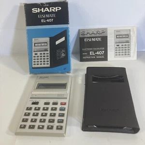 Sharp Elsi Mate EL-407 Calculator, No Batteries, Excellent Condition Otherwise - Picture 1 of 8