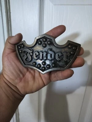 Hebilla de cinturón de guitarra Fender 5" bronce con 3" ancho de cinturón raro vintage Foto 1 de 4