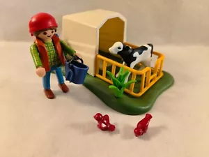 sympa Abri avec Veau et fermière 5124 Playmobil ( ferme , animaux ) 1592 - Imagen 1 de 1