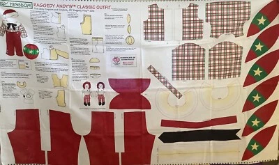 Daisy Kingdom Raggedy Andy's Classic Outfit CUT & SEW Fabric Panel #1751 - Image 1 of 4