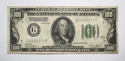 1928 A $100 Federal Reserve Note, Chicago, Redeemable In Gold - Image 1 of 2