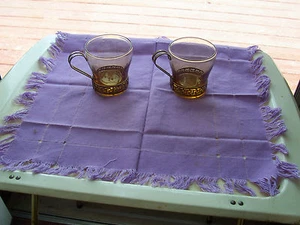 11  LIBBY VINTAGE.RETRO- COFFEE MUGS-CUPS -GOLD GREEK KEY W/METAL HANDLE BASE - Picture 1 of 4