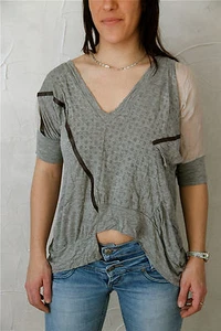 tunique soie viscose gris JUXT-A-POSE de HIGH USE T 40 (L) NEUF ETIQUETTE luxe - Picture 1 of 4