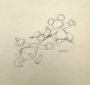 Donald Duck Long-bill + Mickey Production Drawing Walt Disney 1935 Cel Original - Picture 1 of 4