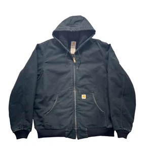 Vintage Carhartt J140 BLK duck canvas Workwear coat Mens sz Lg/Tall. Cozy warm - Picture 1 of 9