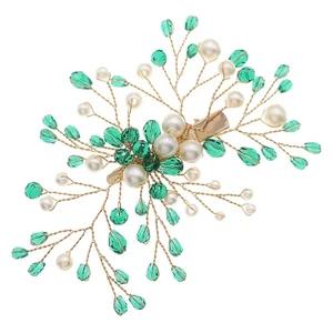 Crystal Pearl Hair Clip Baby Bridal Headpiece Ornament Decorative - Picture 1 of 12
