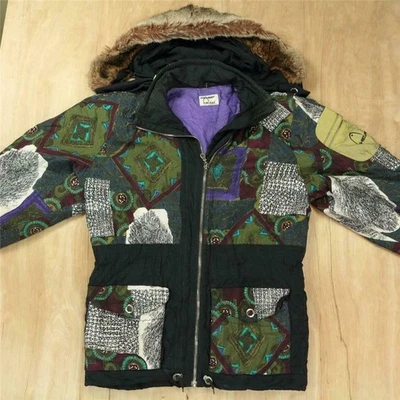 Chaqueta HEAD de colección años 80 90 36/8R etiqueta con capucha bloque de color vaporwave abrigo estético Foto 1 de 4