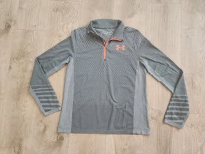 Under Armour YXL grau orange Kragen Shirt Langarm sportlich X Large Jungen - Bild 1 von 4