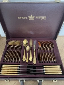 Ménagère Solingen modèle Wien, 70 couverts plaqués or 23/24 carats - Imagen 1 de 21